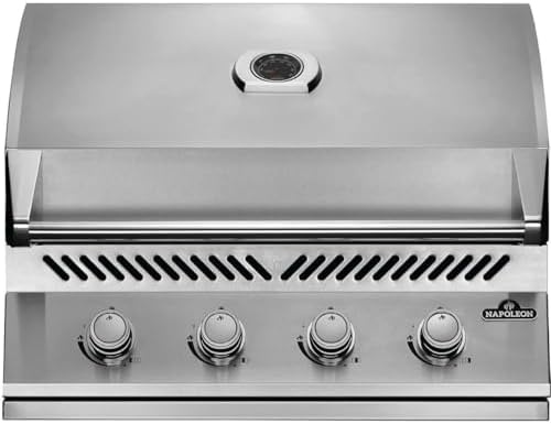 Napoleon Built-In 500 Series 32-Inch Built-In Gas Barbecue Grill Head - BI32NSS - Marine Grade Stainless Steel, Natural Gas, 4 Main Burners, 7.5 mm Stainless Steel Grids, Dual Level Stainless Steel Sear Plates