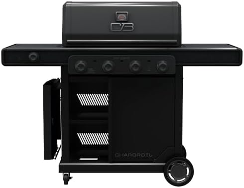 Charbroil Pro Series with Amplifire Infrared Technology 4-Burner Propane Gas Grill Cabinet with Side Burner, Black - 463281024
