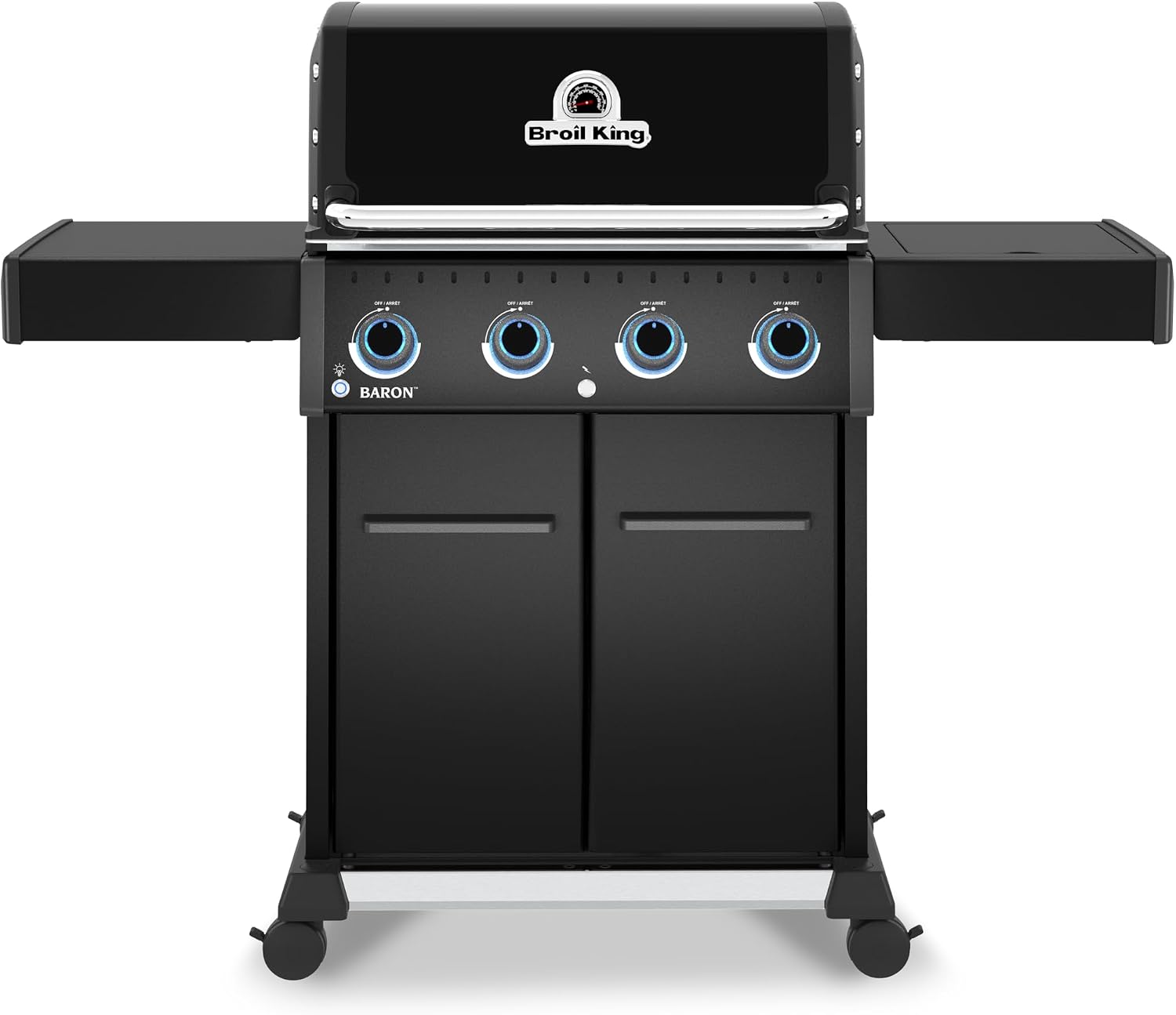 Broil King 674114 Baron 420 Pro Shadow 4-Burner Pellet Ready Propane Gas Grill in Black